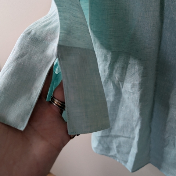 Sara Campbell Linen Green Tunic sz XL - Picture 5 of 7